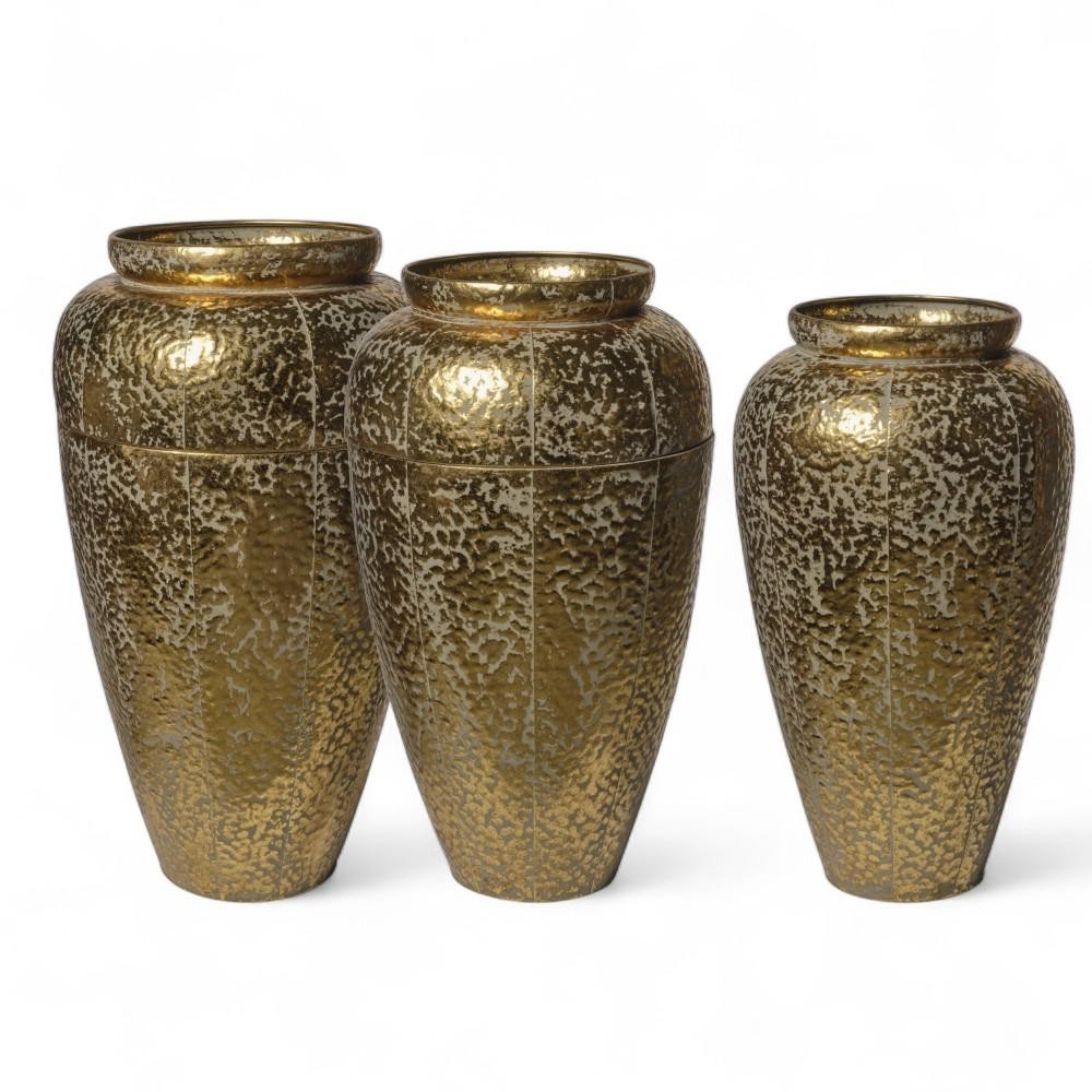 SET 3 VASI METALLO ORO